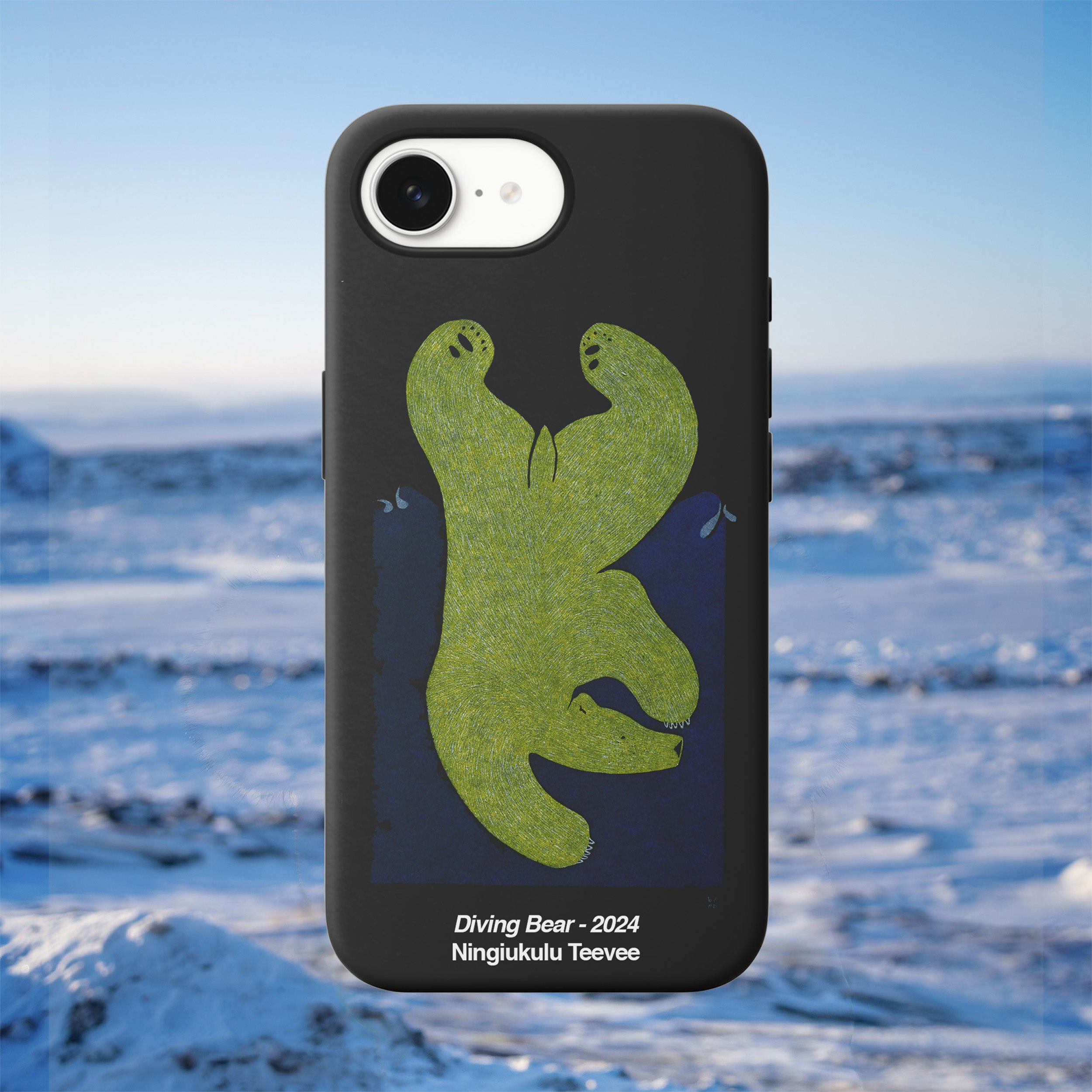 Diving Bear - Ningiukulu Teevee - iPhone Case