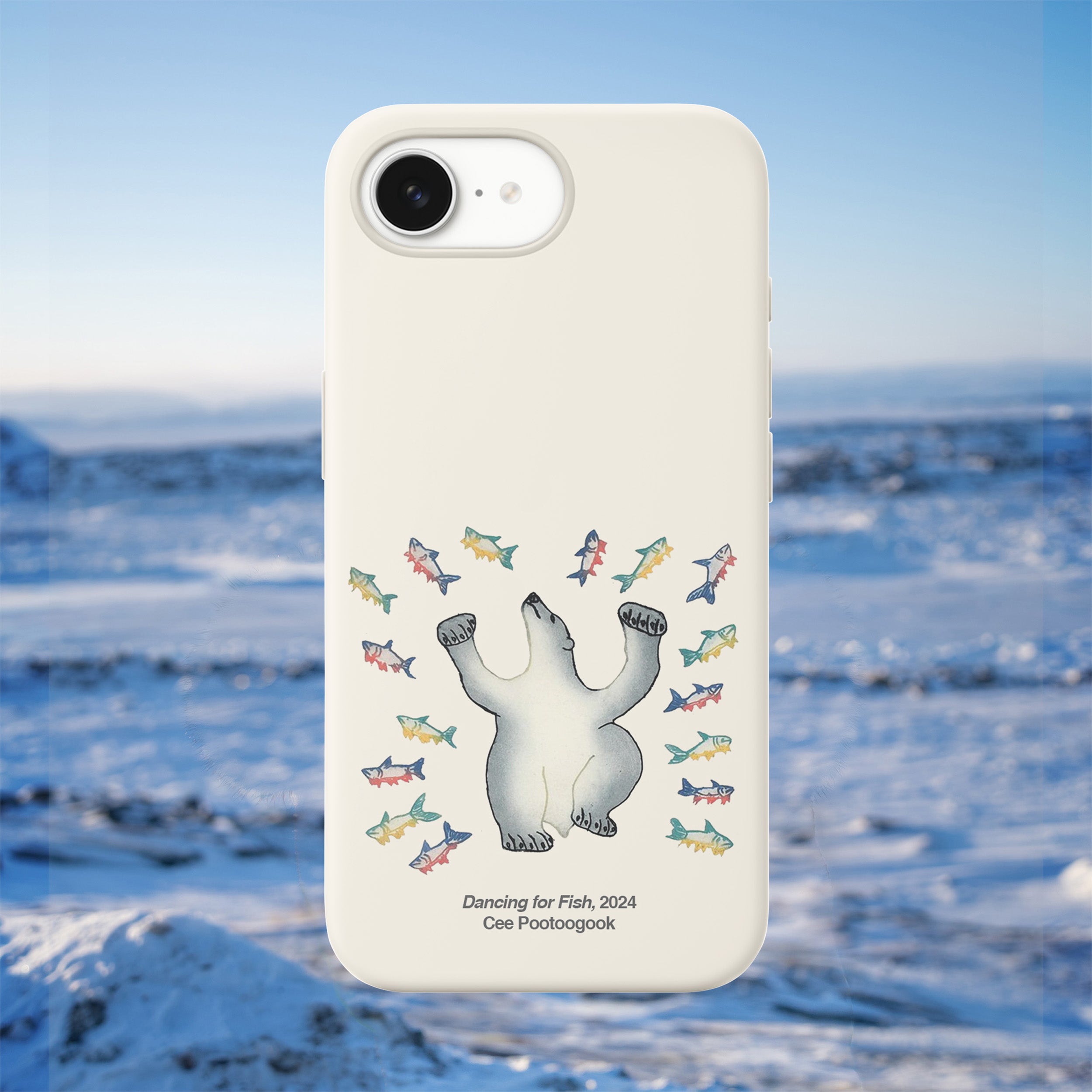 Dancing For Fish - Cee Pootoogook - iPhone Case