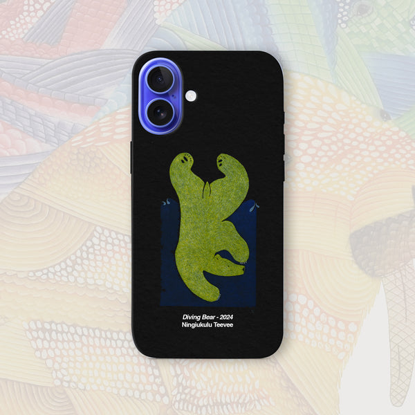 Diving Bear - Ningiukulu Teevee - iPhone Case