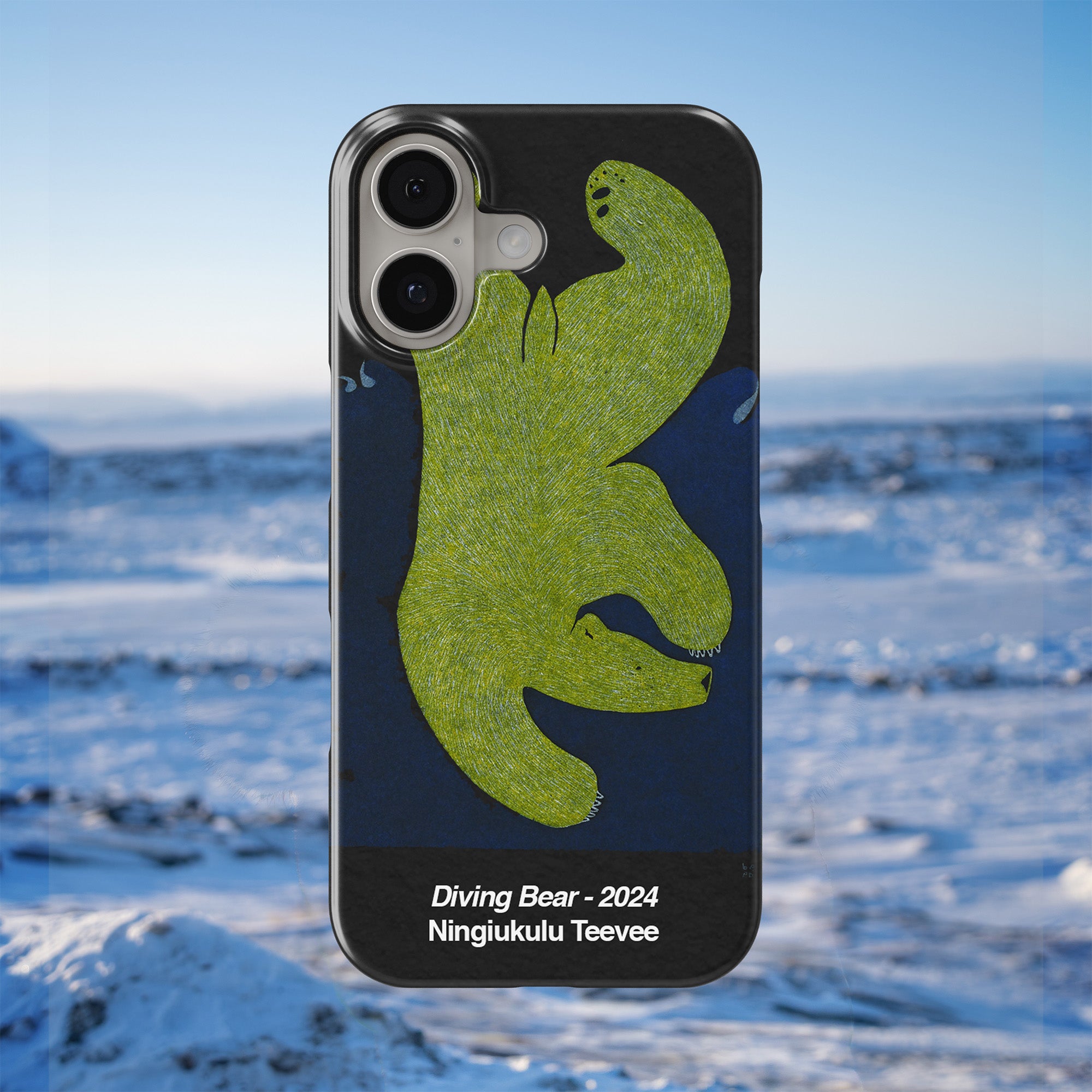 Diving Bear - Ningiukulu Teevee - iPhone Case