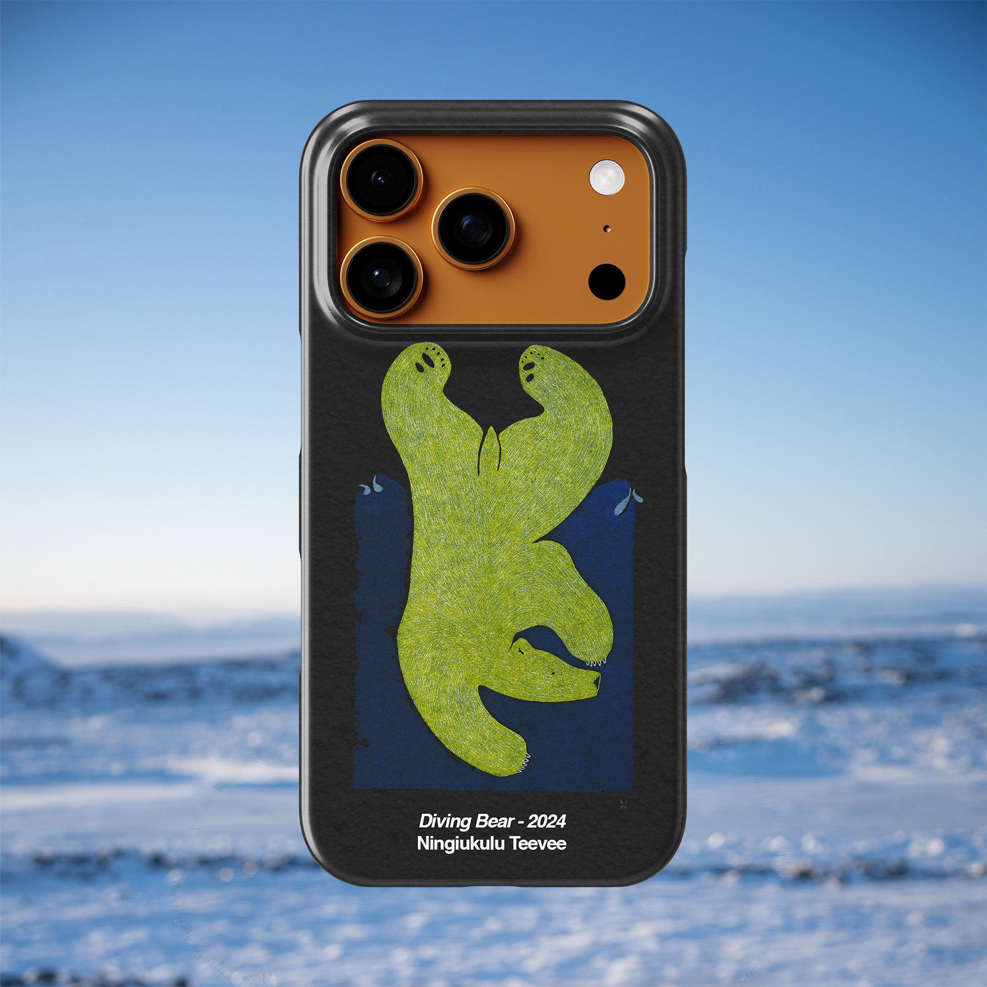 Diving Bear - Ningiukulu Teevee - iPhone Case