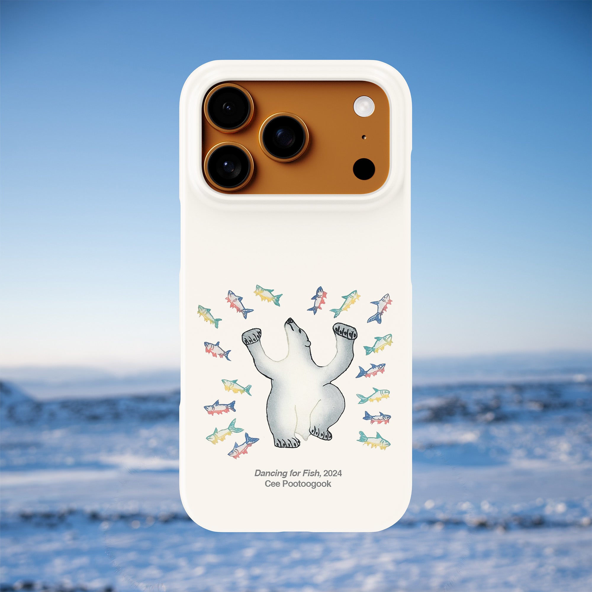 Dancing For Fish - Cee Pootoogook - iPhone Case