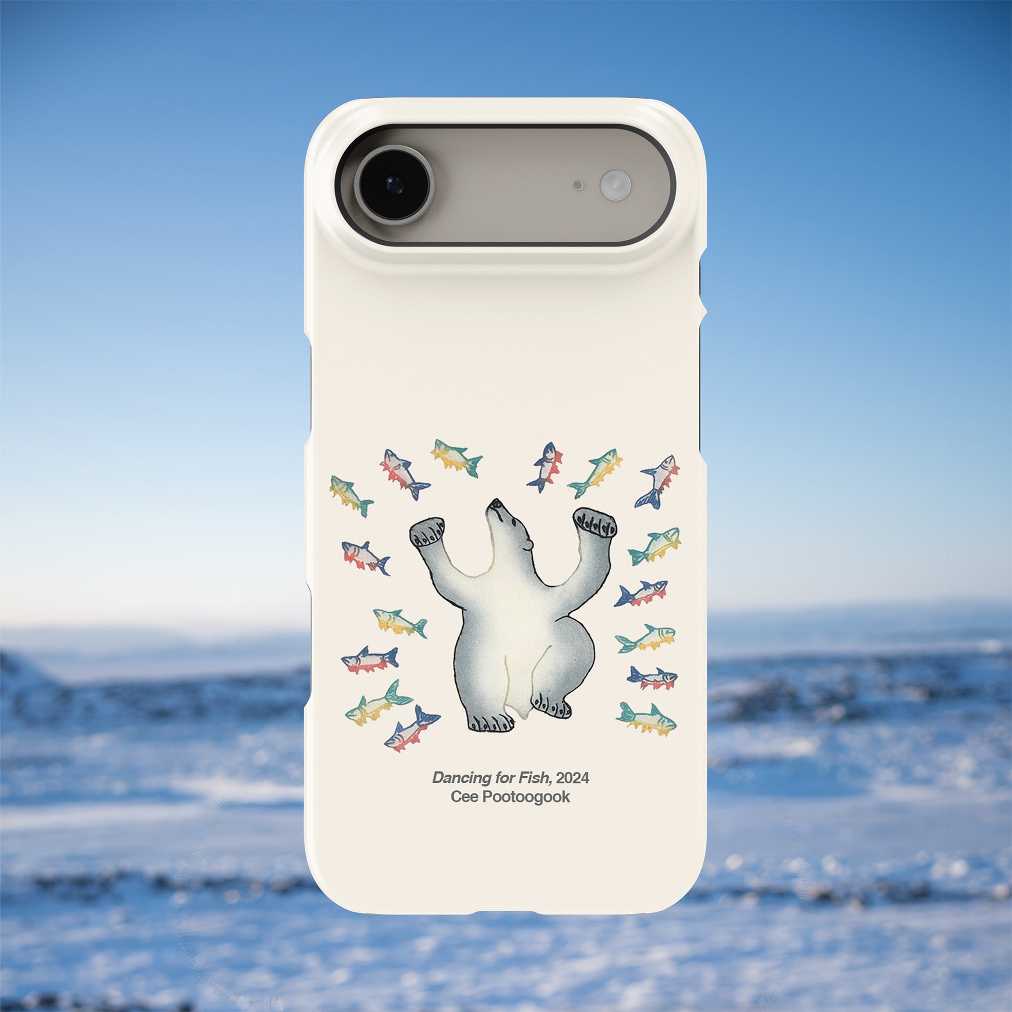Dancing For Fish - Cee Pootoogook - iPhone Case
