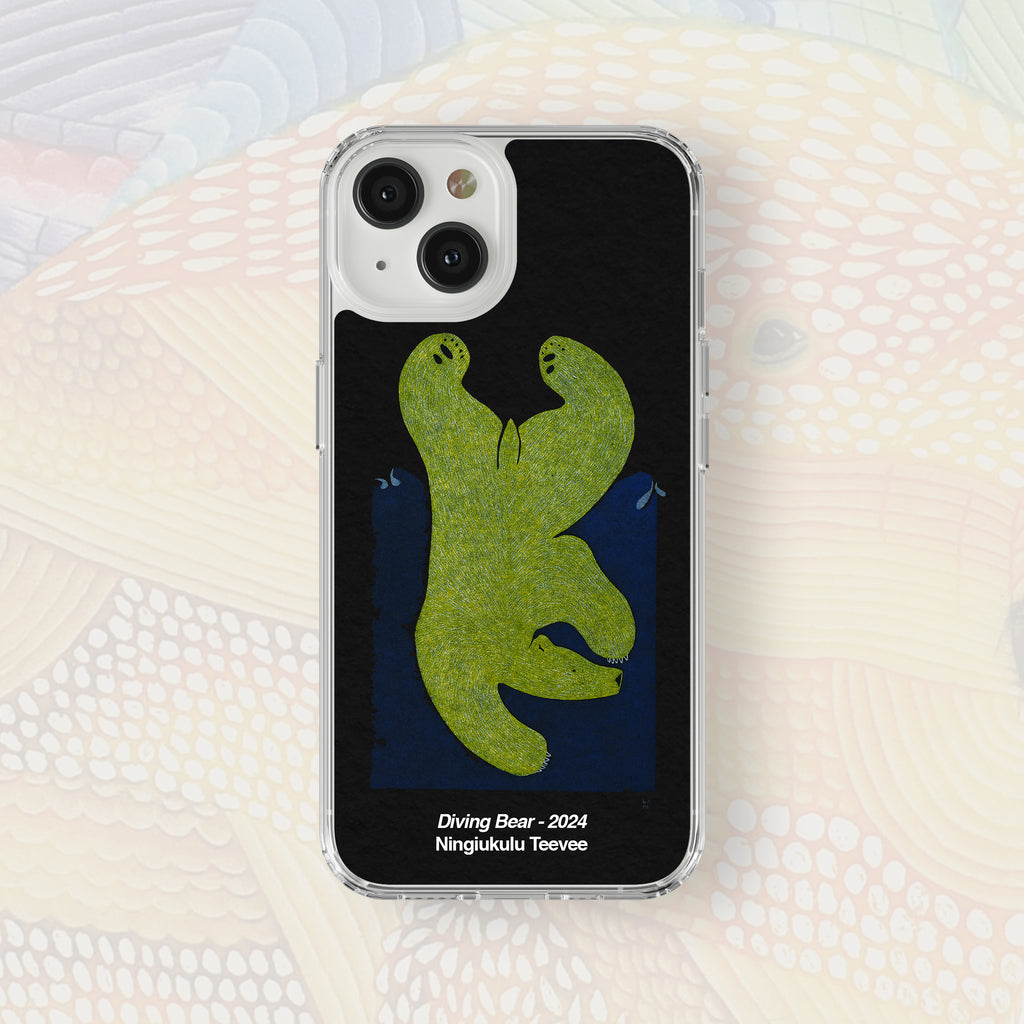 Diving Bear - Ningiukulu Teevee - iPhone Case