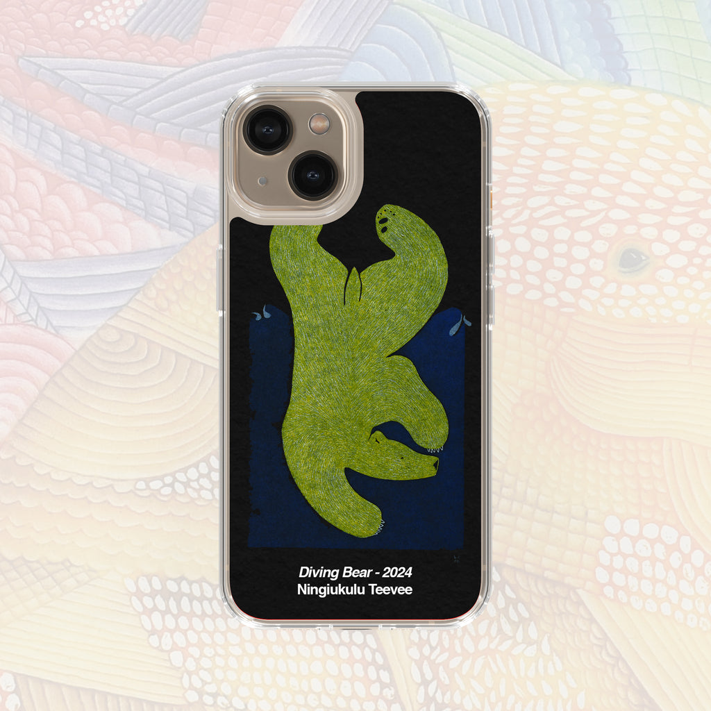 Diving Bear - Ningiukulu Teevee - iPhone Case