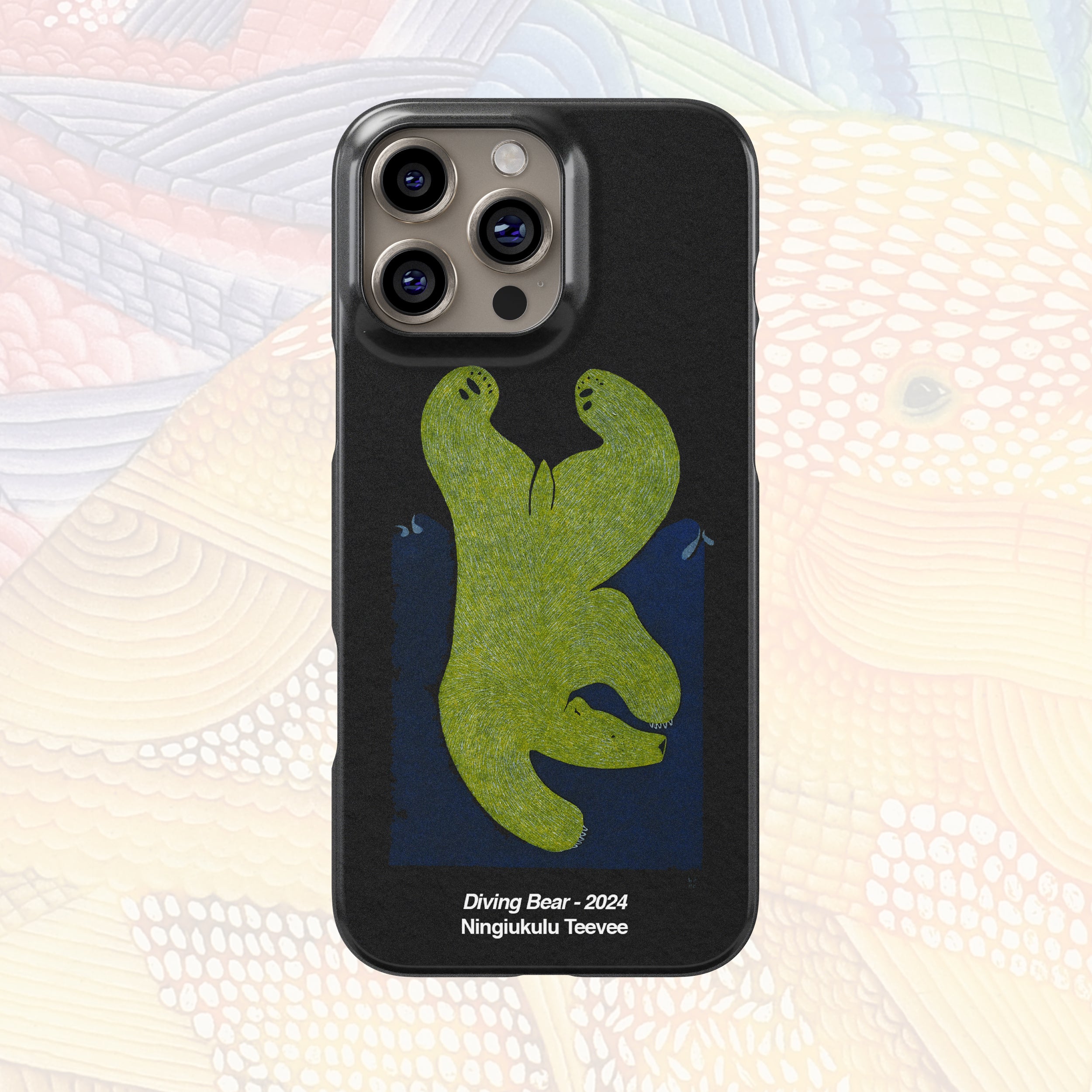 Diving Bear - Ningiukulu Teevee - iPhone Case
