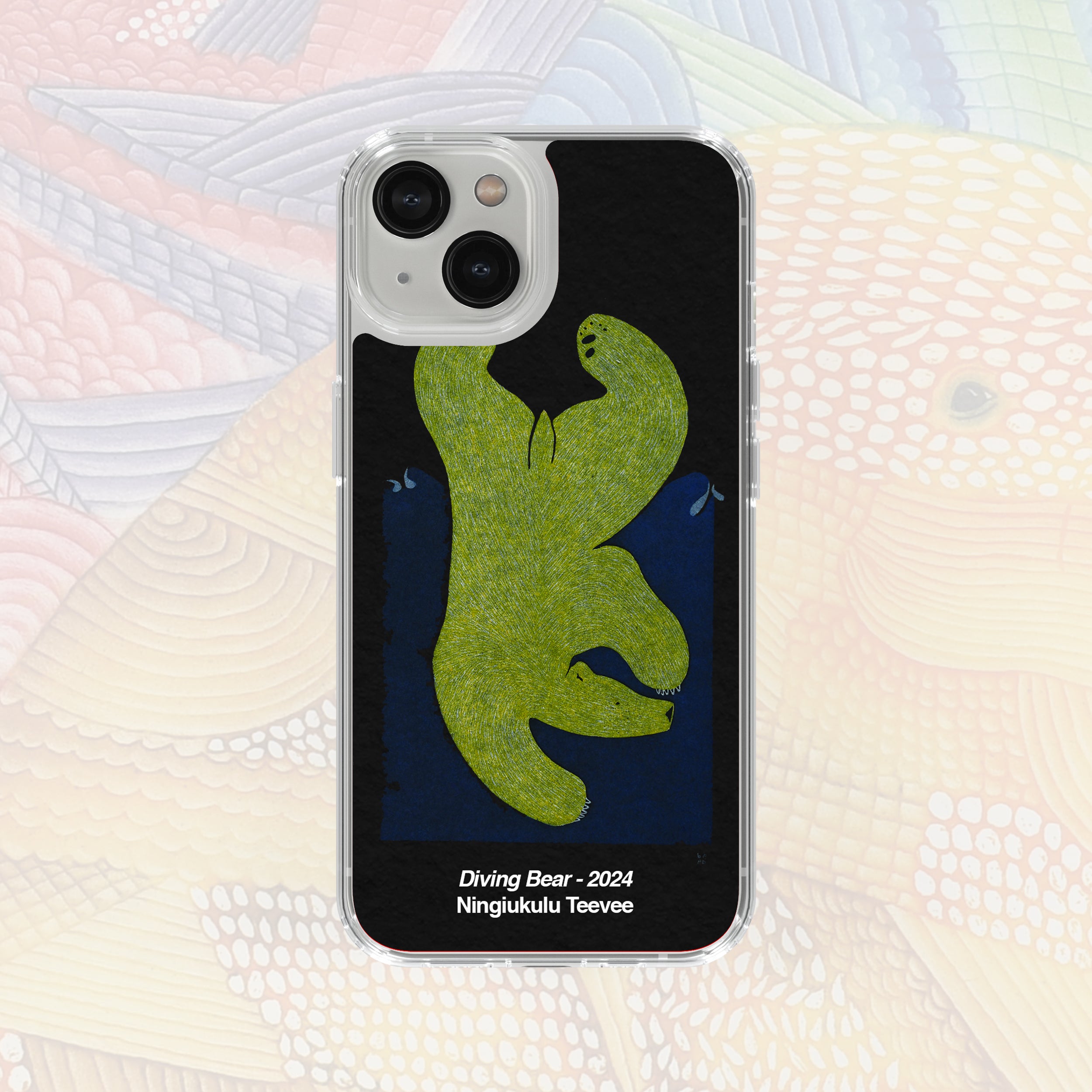 Diving Bear - Ningiukulu Teevee - iPhone Case