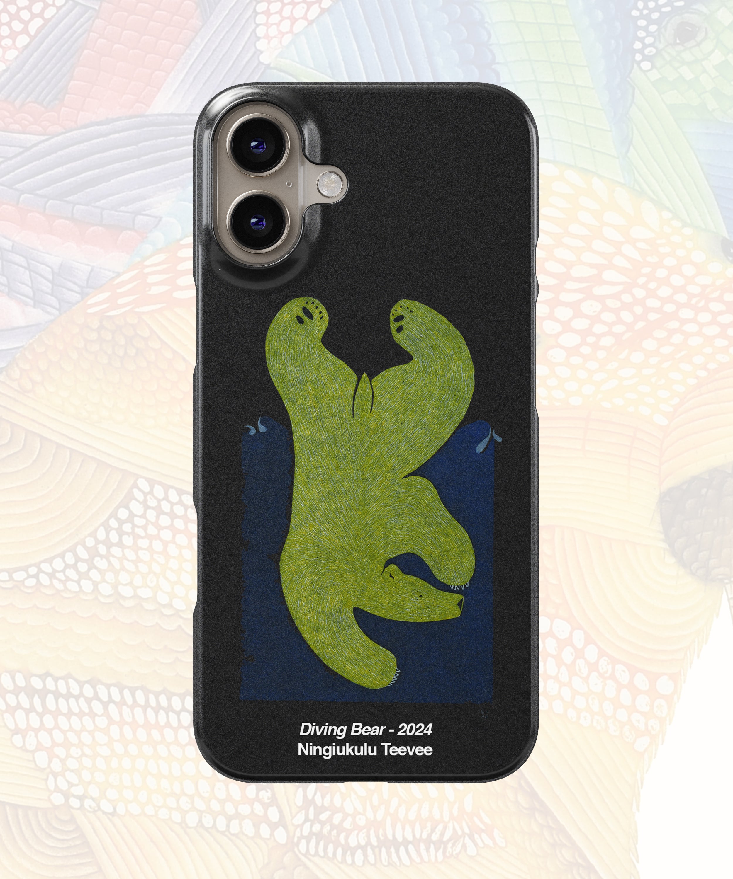 Diving Bear - Ningiukulu Teevee - iPhone Case