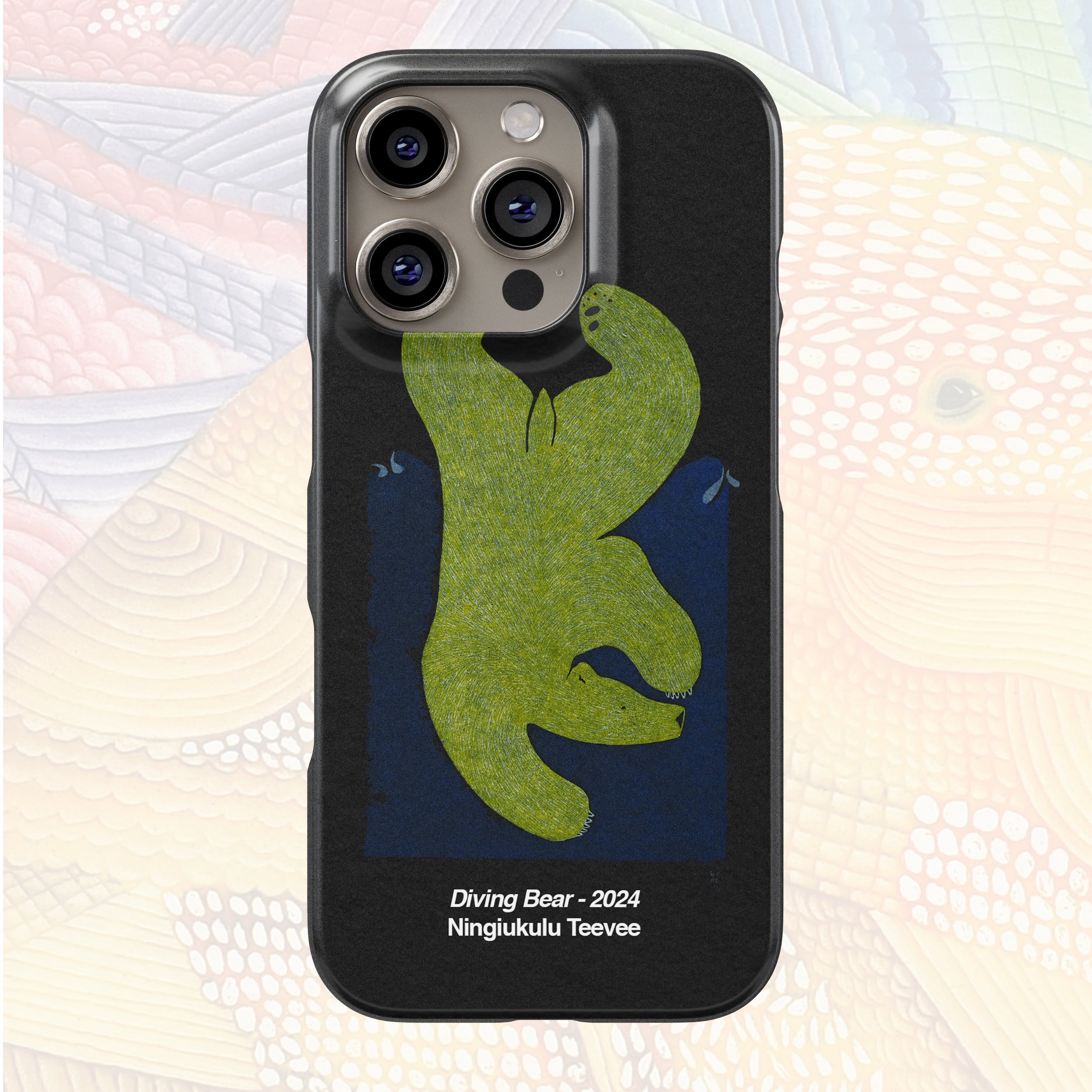 Diving Bear - Ningiukulu Teevee - iPhone Case