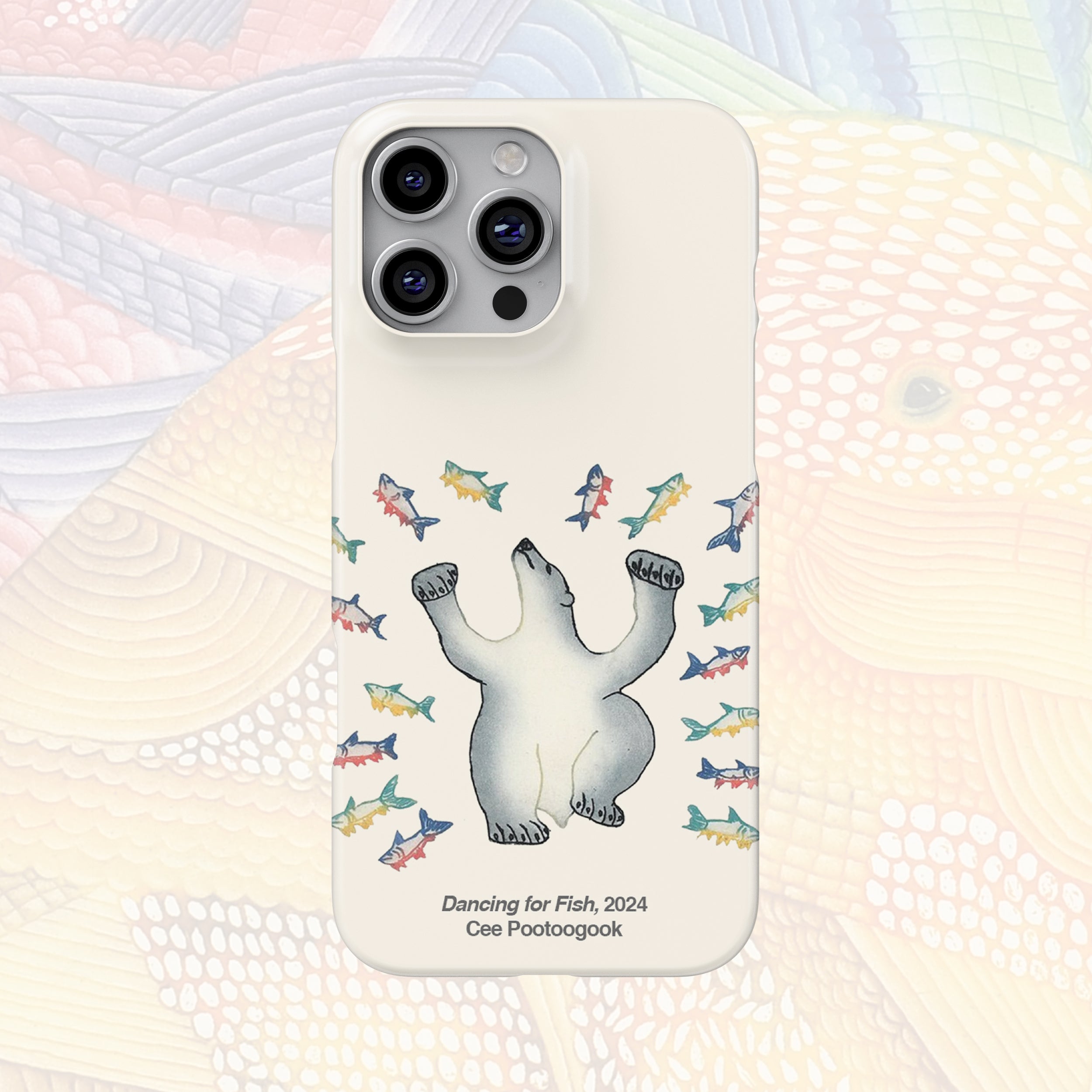 Dancing For Fish - Cee Pootoogook - iPhone Case