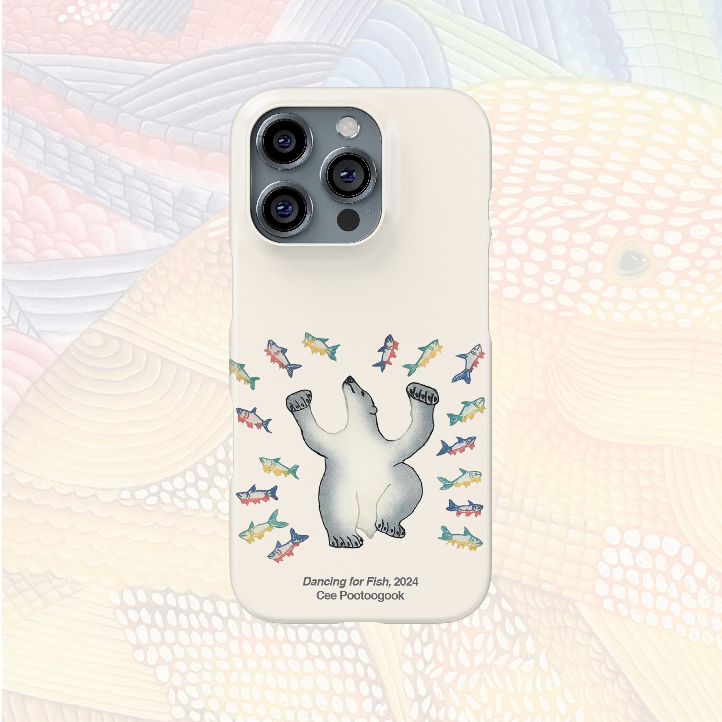 Dancing For Fish - Cee Pootoogook - iPhone Case