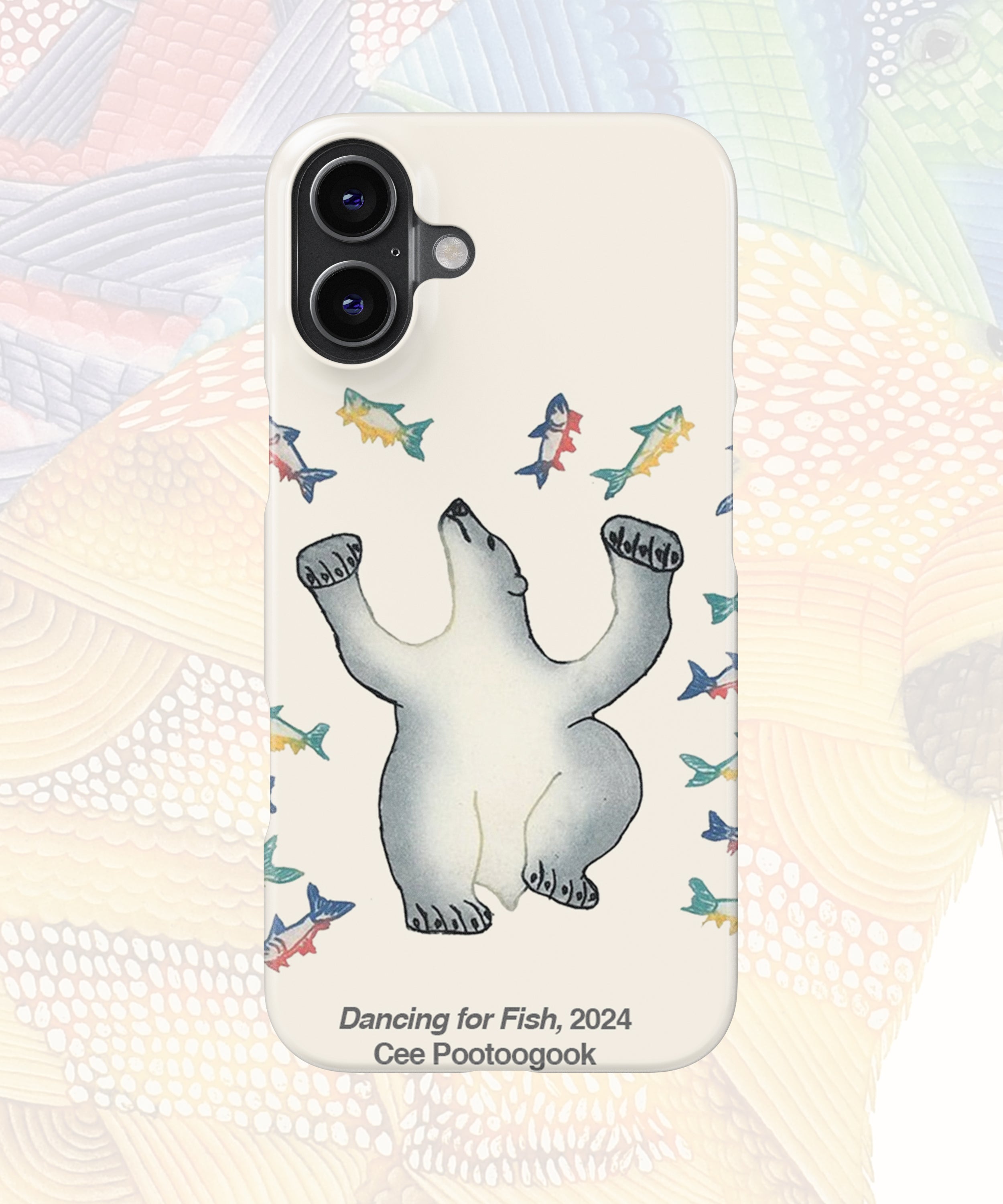 Dancing For Fish - Cee Pootoogook - iPhone Case
