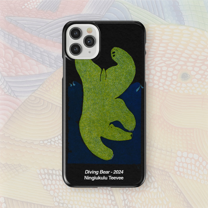 Diving Bear - Ningiukulu Teevee - iPhone Case