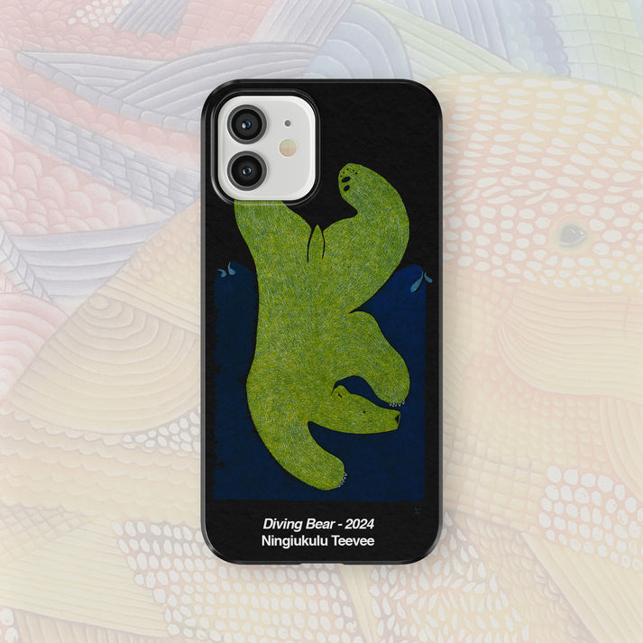 Diving Bear - Ningiukulu Teevee - iPhone Case