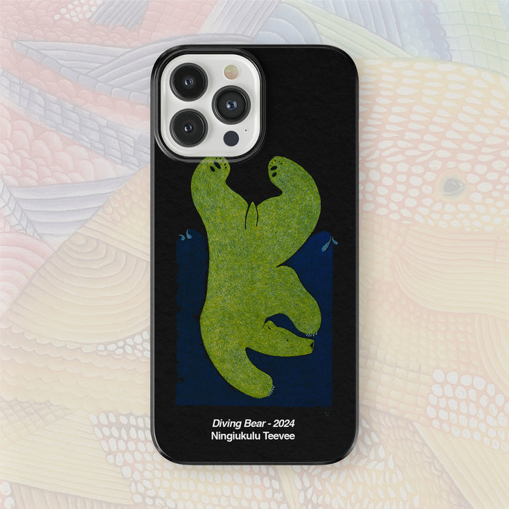 Diving Bear - Ningiukulu Teevee - iPhone Case