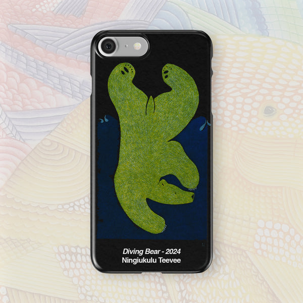 Diving Bear - Ningiukulu Teevee - iPhone Case