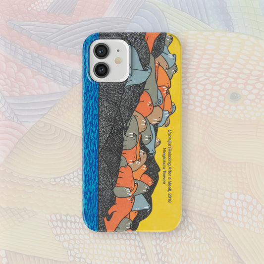iPhone 12 / 12 Pro - Nunacase - Ningiukulu Teevee--Uunnijut (Relaxing After A Meal) Stonecut