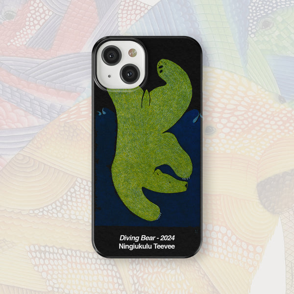 Diving Bear - Ningiukulu Teevee - iPhone Case