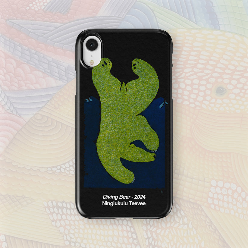 Diving Bear - Ningiukulu Teevee - iPhone Case