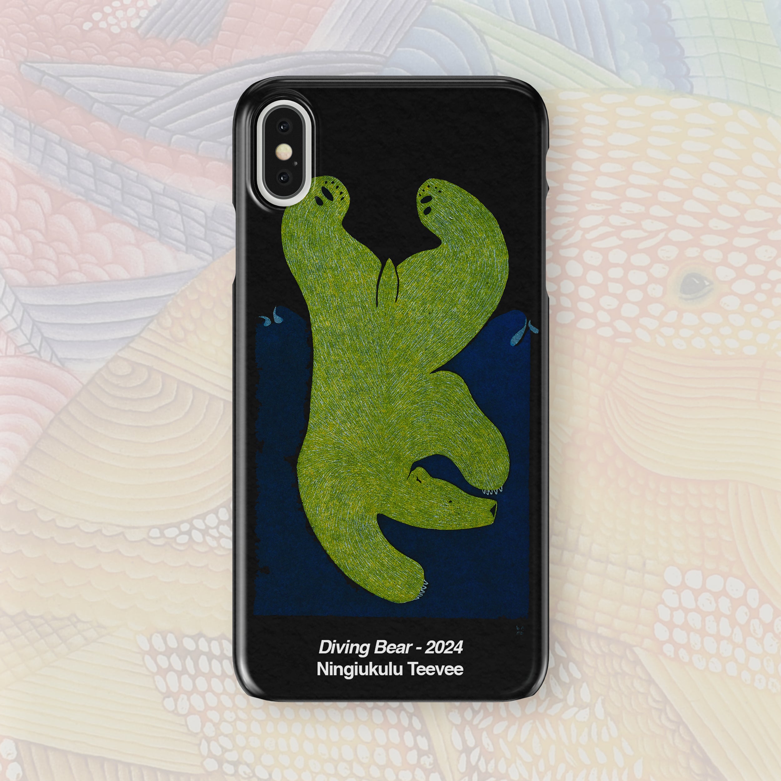 Diving Bear - Ningiukulu Teevee - iPhone Case