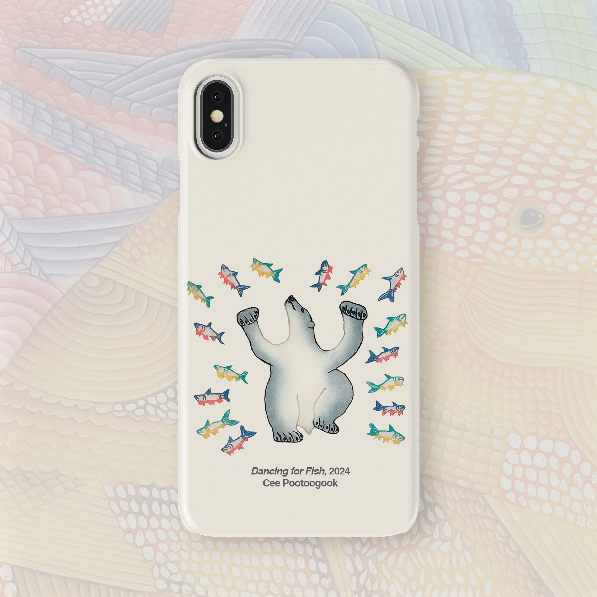 Dancing For Fish - Cee Pootoogook - iPhone Case