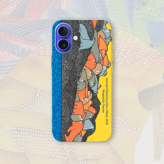 iPhone 16 Plus - Nunacase - Ningiukulu Teevee--Uunnijut (Relaxing After A Meal) Stonecut