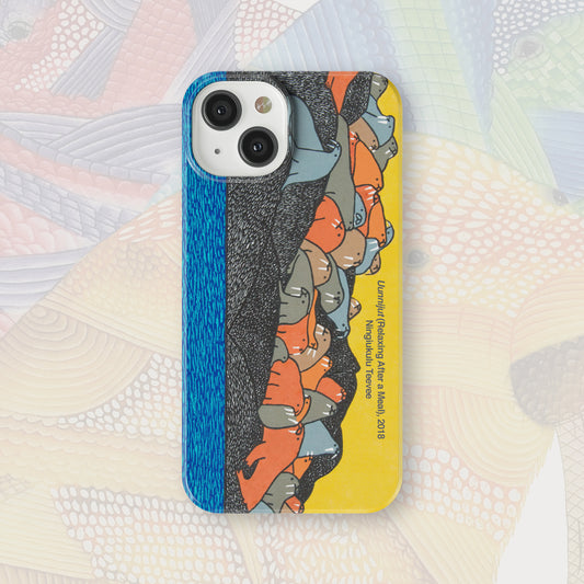 iPhone 15 - Nunacase - Ningiukulu Teevee--Uunnijut (Relaxing After A Meal) Stonecut